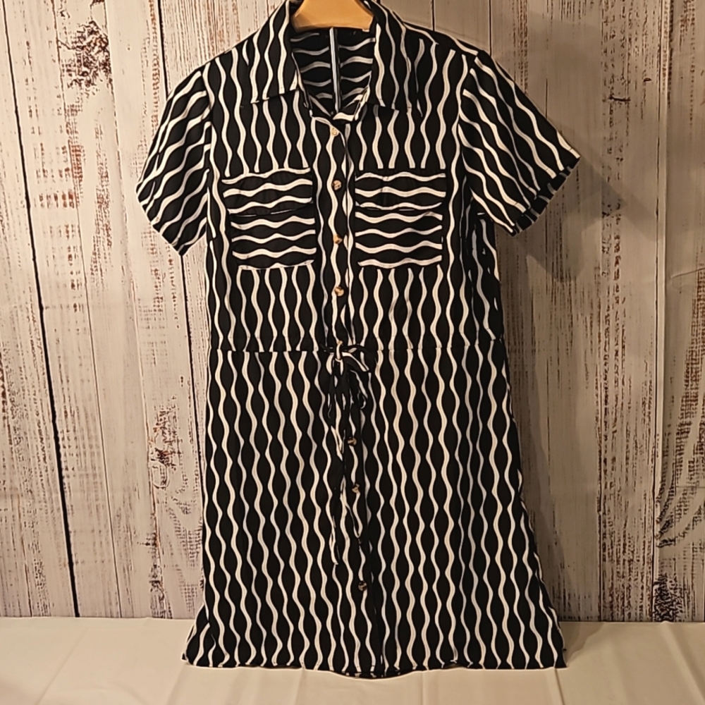 New Glory Short Sleeve Button Down Dress